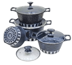 5 pieces granite cookware set