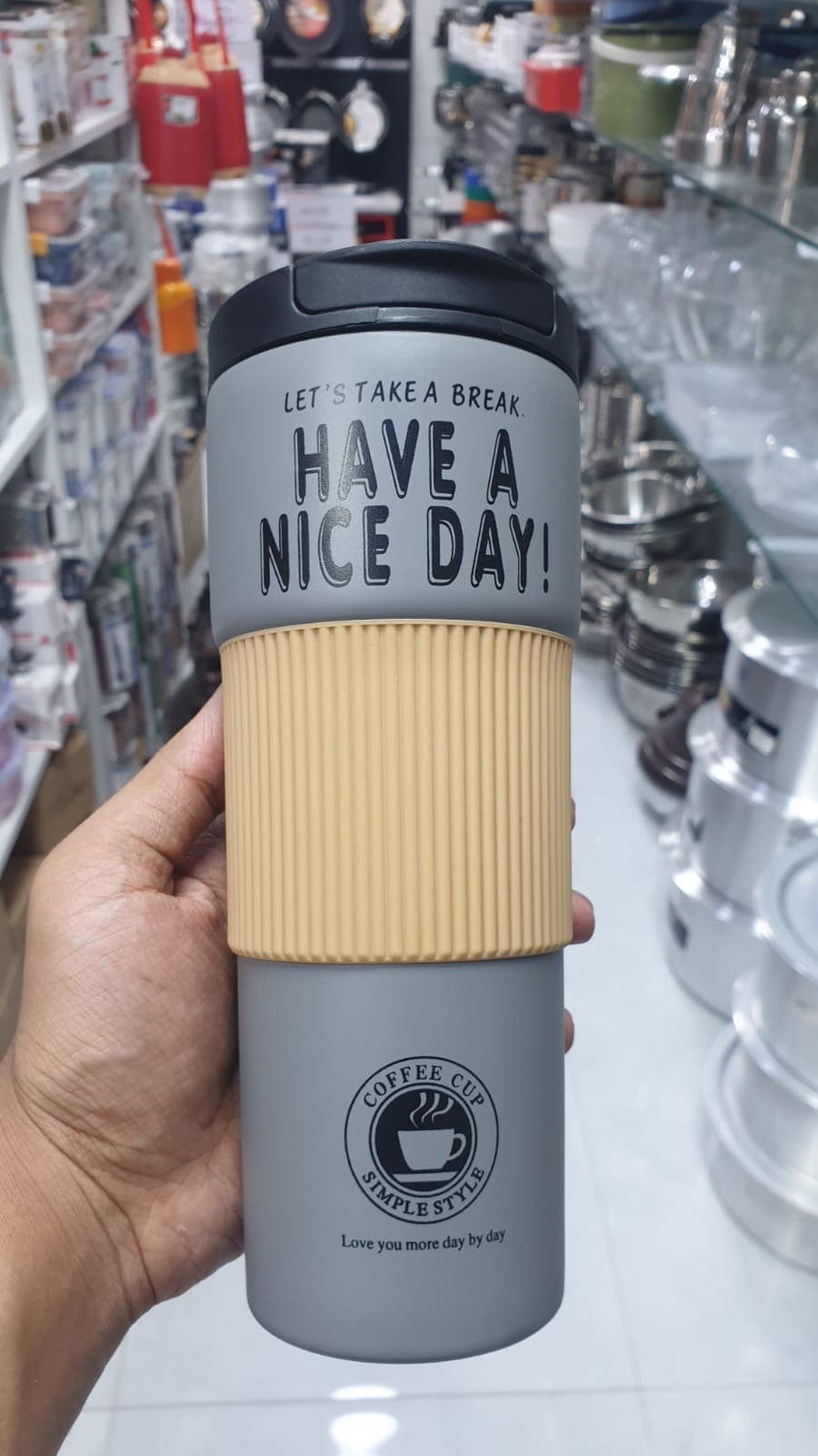 Coffee cup flask, view 2