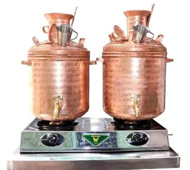 Vintage Hammered Gas Fired Copper Samovar, view 2
