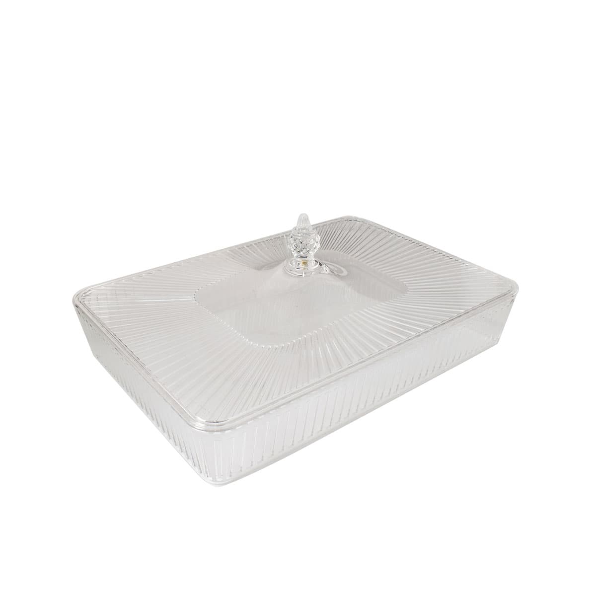 Rectangular transparent acrylic dessert serving tray